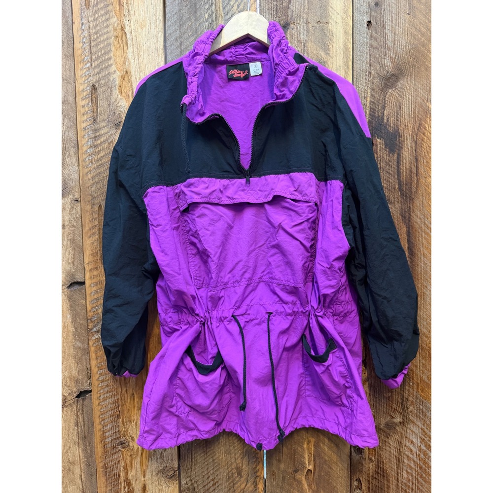 Vintage Shell Shock Womens M Anorak Lightweight Jacket Colorblock 90s Gorpcore
